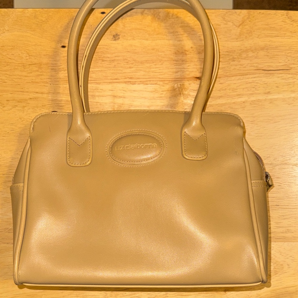 VINTAGE Liz Claiborne Tan Leather Satchel  Handbag